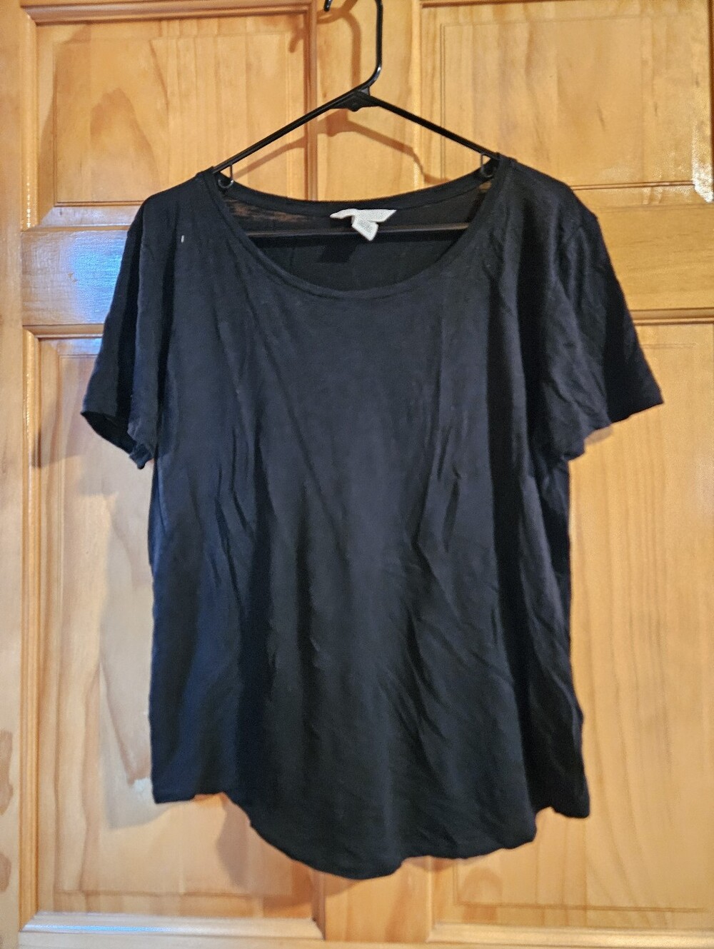 H&M Black Scoop Neck Short Sleeve Tee